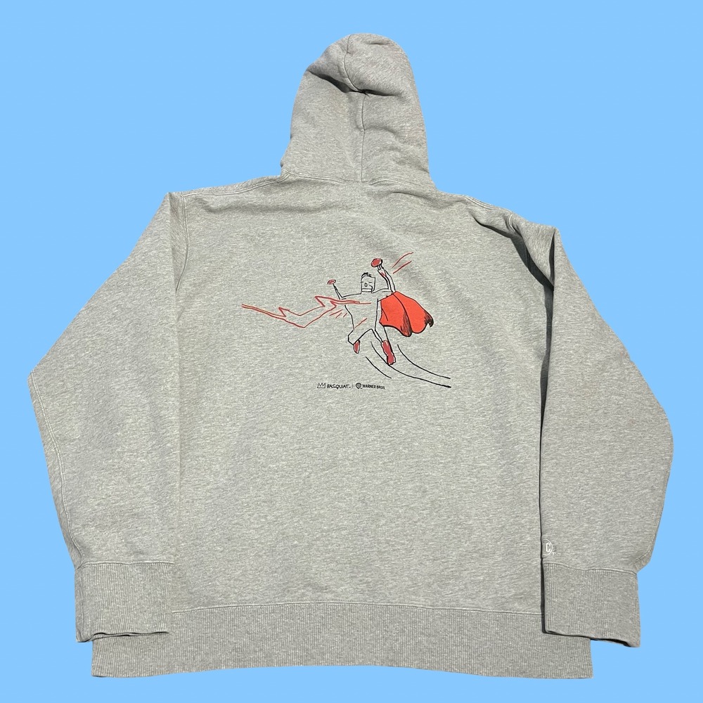 Uniqlo Jean-Michel Basquiat Superman Hoodie Gray XXL Warner Bros DC Comics